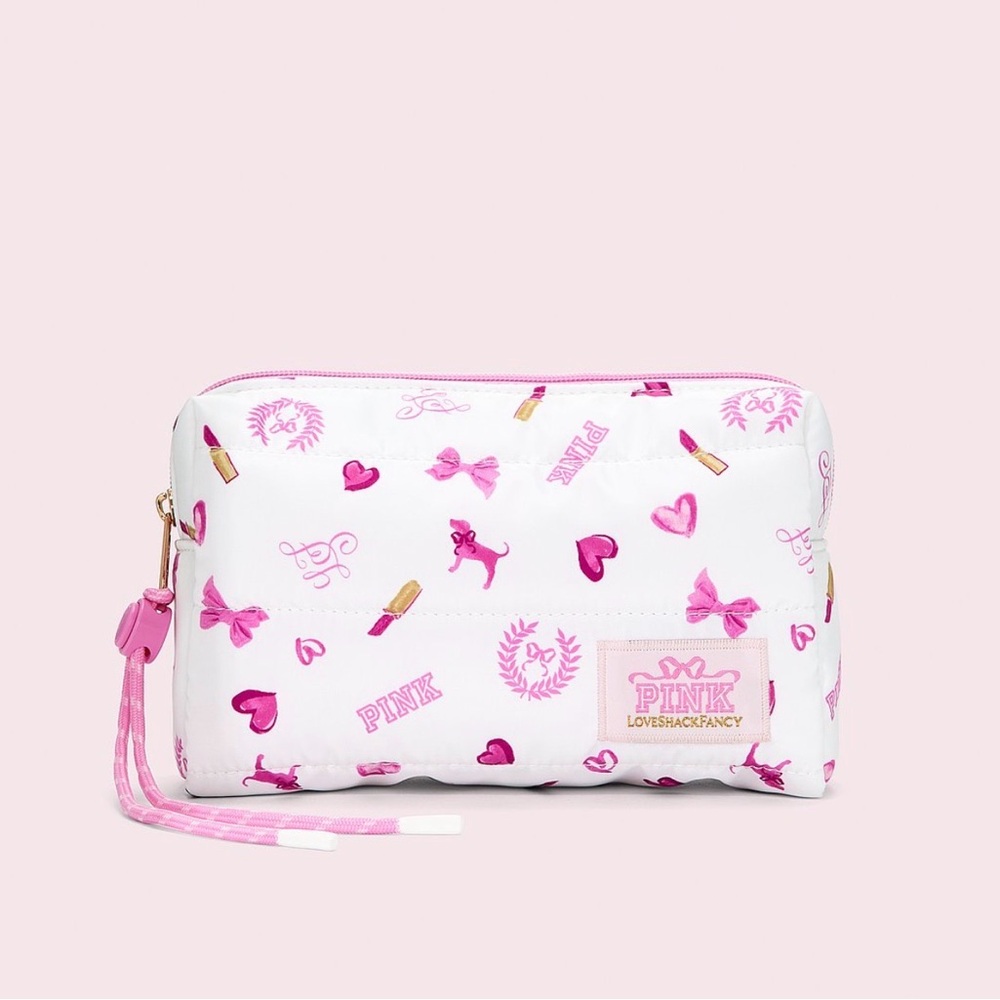 Loveshackfancy x pink makeup bag / pouch